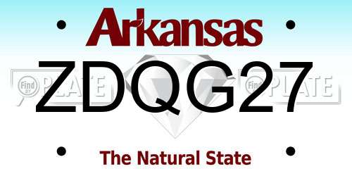 ZDQG27 Arkansas License Plate
