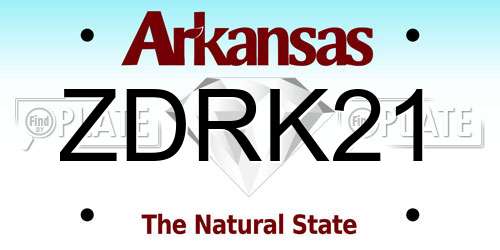 ZDRK21 Arkansas License Plate