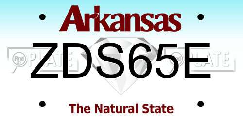 ZDS65E Arkansas License Plate