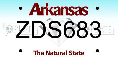 ZDS683 Arkansas License Plate