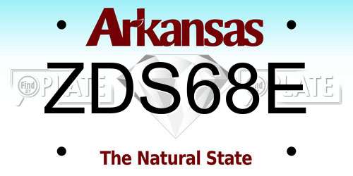 ZDS68E Arkansas License Plate
