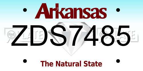 ZDS7485 Arkansas License Plate