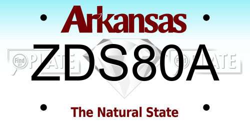 ZDS80A Arkansas License Plate