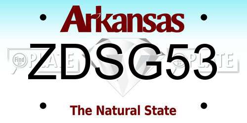 ZDSG53 Arkansas License Plate