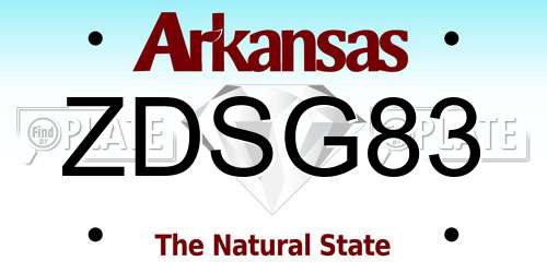 ZDSG83 Arkansas License Plate