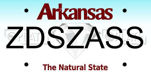 ZDSZASS Arkansas License Plate