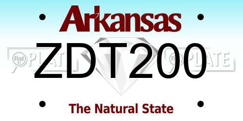 ZDT200 Arkansas License Plate