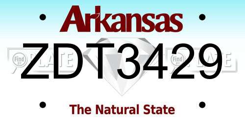ZDT3429 Arkansas License Plate