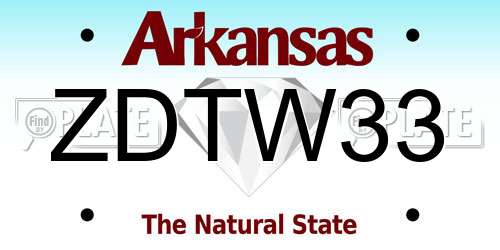 ZDTW33 Arkansas License Plate