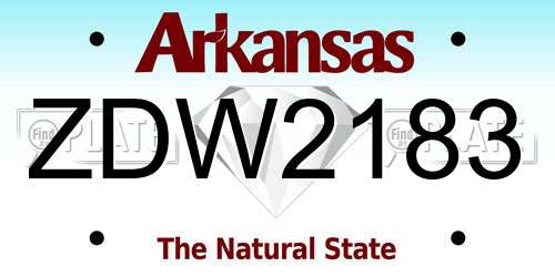 ZDW2183 Arkansas License Plate