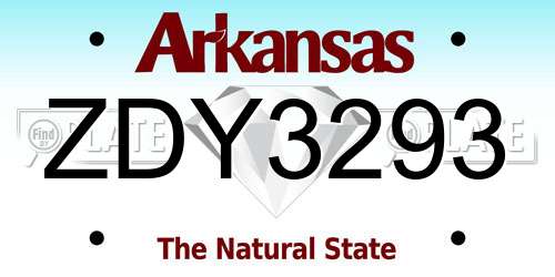 ZDY3293 Arkansas License Plate