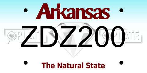 ZDZ200 Arkansas License Plate