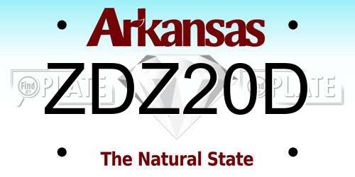 ZDZ20D Arkansas License Plate