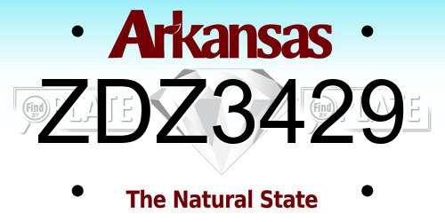 ZDZ3429 Arkansas License Plate