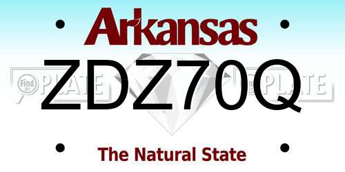ZDZ70Q Arkansas License Plate