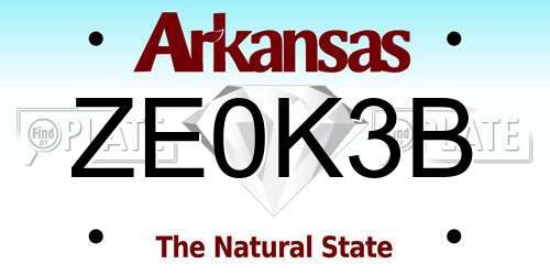 ZE0K3B Arkansas License Plate