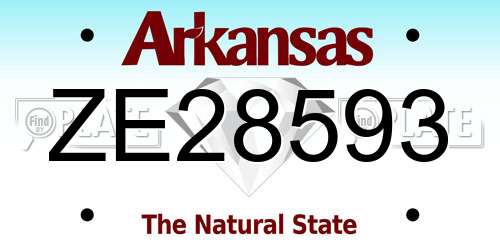 ZE28593 Arkansas License Plate