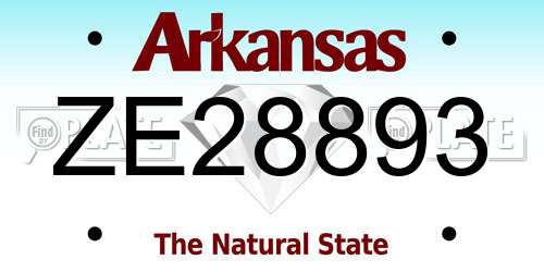 ZE28893 Arkansas License Plate