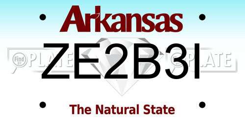 ZE2B3I Arkansas License Plate
