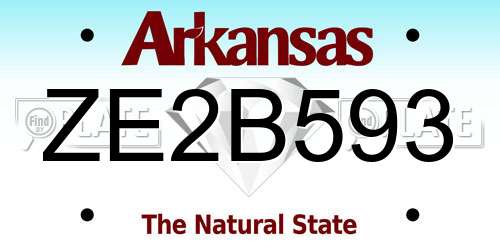 ZE2B593 Arkansas License Plate