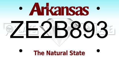 ZE2B893 Arkansas License Plate