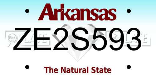 ZE2S593 Arkansas License Plate