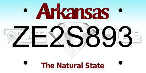 ZE2S893 Arkansas License Plate