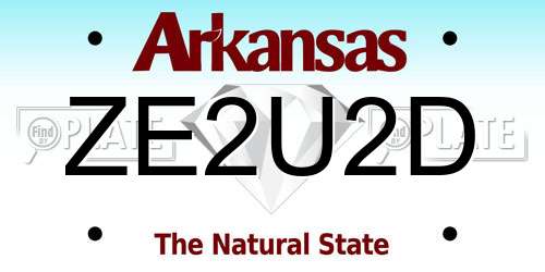 ZE2U2D Arkansas License Plate