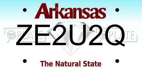 ZE2U2Q Arkansas License Plate