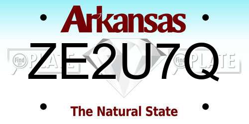 ZE2U7Q Arkansas License Plate