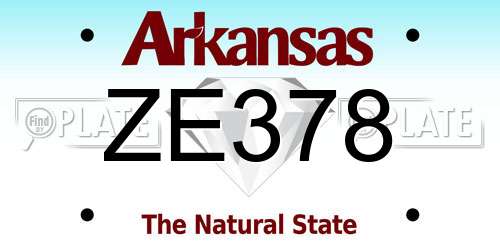 ZE378 Arkansas License Plate