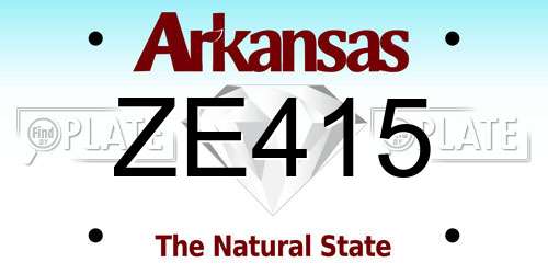 ZE415 Arkansas License Plate