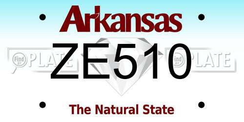 ZE510 Arkansas License Plate