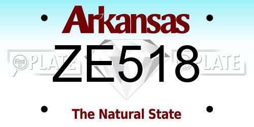 ZE518 Arkansas License Plate