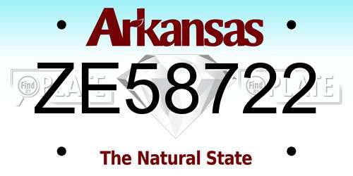 ZE58722 Arkansas License Plate
