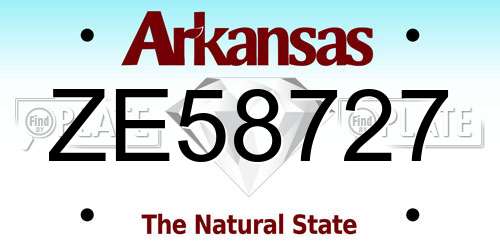 ZE58727 Arkansas License Plate