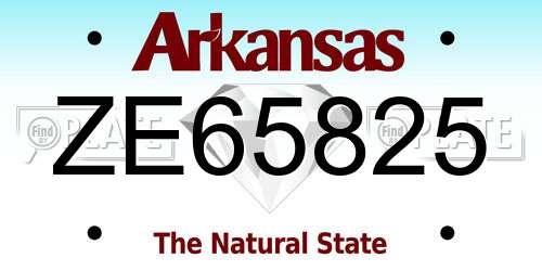 ZE65825 Arkansas License Plate