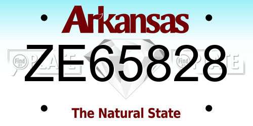 ZE65828 Arkansas License Plate