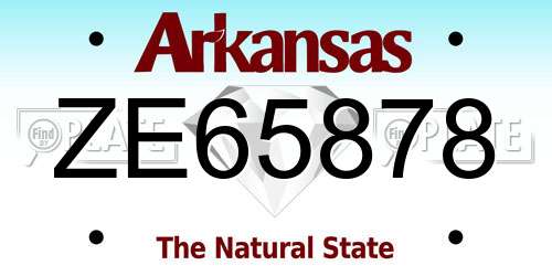 ZE65878 Arkansas License Plate