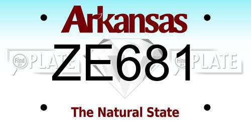 ZE681 Arkansas License Plate