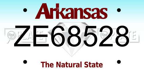 ZE68528 Arkansas License Plate
