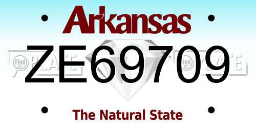 ZE69709 Arkansas License Plate