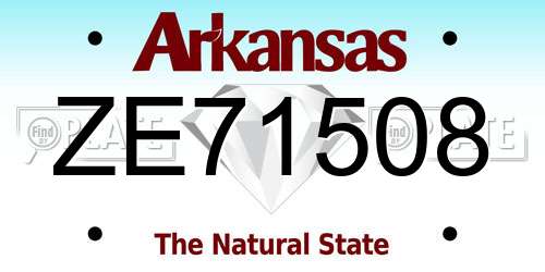 ZE71508 Arkansas License Plate