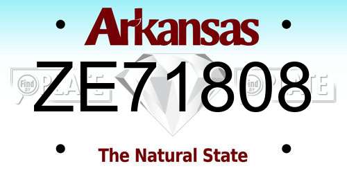 ZE71808 Arkansas License Plate