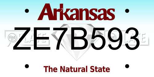 ZE7B593 Arkansas License Plate