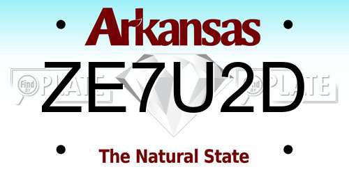 ZE7U2D Arkansas License Plate