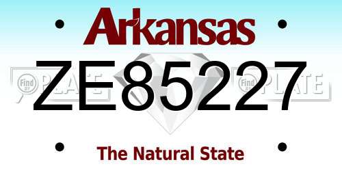 ZE85227 Arkansas License Plate