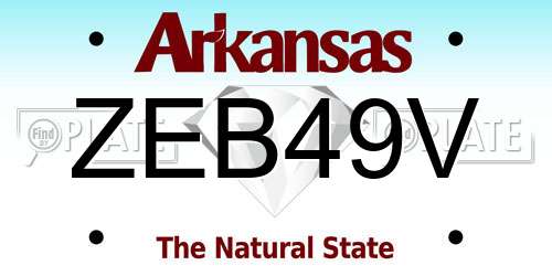 ZEB49V Arkansas License Plate