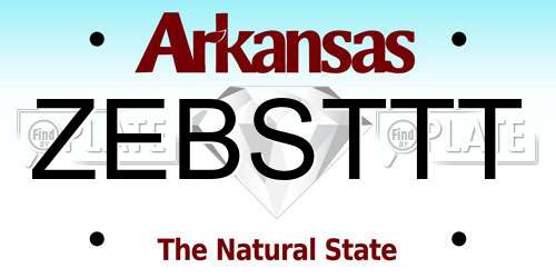 ZEBSTTT Arkansas License Plate