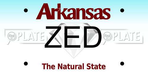 ZED Arkansas License Plate